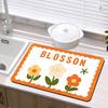 Alfombrilla Drenante Roja para Cocina para Platos y Tazones, Salvamanteles para Encimera de Sala de Té, Alfombrilla de Control de Agua, Posavasos Absorbente de Tierra de Diatomeas, Ecológico