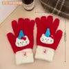 Nuevos Guantes de Invierno Cálidos Dopamina Creativos con Empalme Sin Dedos Pantalla Táctil Versátiles para Niñas Ciclismo a Prueba de Frío Guantes de Cinco Dedos