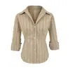 Conjunto Risca de Giz Outono e Inverno para Meninas Quentes, Lapela Acinturada, Barra Curva de Botão Único, Camisa de Manga Três Quartos, Shorts de Cintura Alta