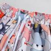 Pantalones Cortos de Playa Hawaianos con Estampado de Dibujos Animados de Verano para Adolescentes Hombres Delgados Sueltos Rectos Casuales de Secado Rápido