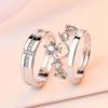 Anel de casal transfronteiriço Um par de coroa Zircon Anel de abertura de casamento simulação anel de diamante Temperamento de moda simples para homens e mulheres