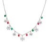 Collar con Colgante de Campana Colorida y Copo de Nieve de Diamante Pulsera Versátil Set de Regalo de Navidad y Carnaval