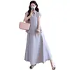 Conjunto de vestido de maternidad 2026 verano nueva moda elegante holgado de tirantes seda de hielo elegante conjunto de dos piezas