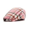 2025 Transfronterizo Nuevo Clásico Americano Gorra de Pico Gorra de Periodista Cuadros Unisex Versátil Ajustable Gorra Frontal