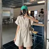 Macacão de Trabalho de Verão Feminino, Estilo Coreano, Nova Cintura com Cordão, Emagrecimento, Estilo Cool e Salty, Calças Casuais de Perna Larga, Exportação