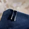 Brincos de Prata Esterlina S925 com Zircônia Inlaid para Mulheres, Luxo Acessível, Simples, Modernos, de Alta Qualidade, Brilhantes Elegantes, Brincos Longos com Franjas
