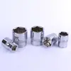 Llave de Carraca de Vaso Hexagonal Corto Cromado Espejo de 1/2 Pulgada, Interfaz de 12.5, Mecánico, Reparación de Automóviles