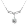Collar con colgante de moissanita de plata de ley S925, cola de pez, girasol, collar de clavícula de alto nivel para mujer