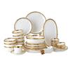 Juego combinado de plato hondo y plato de borde dorado de lujo estilo nórdico, plato plano ovalado, plato para carne, tazón para ensalada, tazón para sopa, tazón para arroz