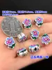 Plata pura s999 Azul Quemado Pegamento Flor Pequeña Cuentas Separadas Cubo Cuentas Cuerda Trenzada para Mano Pulsera Collar Accesorios Hechos a Mano diy