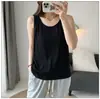 612 Novo Estilo de Verão Camisola Alta Elasticidade Simples Casual Costas Nadador Tamanho Grande Roupas Femininas para Gordinhas mm 100kg 150kg