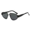 Gafas de Sol de Moda Hip-Hop Doble Puente Europeas y Americanas Gafas de Sol Metálicas Cuadradas y Redondas Adelgazantes para Rostro Marco de Metal Estilo Aviador para Hombres