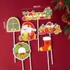 Taza de papel para pastel de Navidad tarjeta de decoración inserción Claus de Papá Noel caja portátil muñeco de nieve alce fiesta feliz festiva enchufe