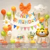 Decoración Popular de Globos de Cumpleaños Estilo Coreano Accesorios Dopamina Linda Fondo de Feliz Cumpleaños para Niños Pared Cien Días