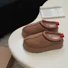 Botas de Nieve Henan Sangpo Suela Gruesa Estilo Étnico Tazz Botas de Nieve de Lana Estilo Nuevo Altura de una Pierna Botas de Cuero Genuino para Mujer