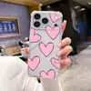 Venta al por mayor de fábrica Funda de teléfono transparente rosa en forma de corazón para Apple 15, Estilo simple para niñas, Funda para teléfono iPhone 17 Dropshipping