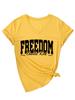 Libertad Charlie Kirk Europea y Americana Ebay Estación Independiente Cómoda y Sencilla Camiseta de Mujer de Manga Corta con Cuello en V Exportación