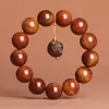 Pulsera de Madera de Azufaifo Natural Recolectada a Mano Sin Rayos, con Colgante de Vajra, Cuentas Budistas Estilo Chino para Hombre