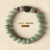 Pulsera de un solo círculo con cuentas de la suerte de Xizang, verde degradado creativo con efecto envejecido, Bodhi Yin literario, leche Mang Bodhi vintage, para hombres y mujeres
