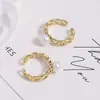 El Elegante Irradiado con Mucho Cáñamo Gris Perla de Agua Dulce Natural Anillo Abierto, Ajustable Ins, Simple y de Gama Alta