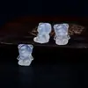 Ágata Branca Natural Urso Acessórios Acessórios Contas Espalhadas DIY Pulseira Feminina Colar Urso de Ágata Branca
