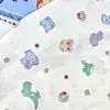 Tejido de Gasa de Doble Capa de Algodón Puro para Mantas de Siesta de Bebé, Manta con Temática de Oso Coreano y Tejido Bordado para Arrullo