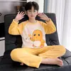 Pijama de Coral Fleece para Niños Cálido Engrosado Otoño e Invierno para Niños Medianos y Grandes Niñas Niños Bebés Ropa de Casa de Franela