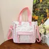Bolsa de mano tipo tote de estilo coreano, con colores dulces y frescos en bloques, versátil, de gran capacidad, perfecta para chicas, estudiantes y como bolsa escolar para tutorías o clases