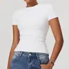 Conjunto de Yoga Tipo A para Mujer, Ropa Deportiva de Manga Corta Corta Ajustada de Secado Rápido para Pilates Fitness Training Running en Verano