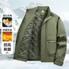 Chaqueta Acolchada de Algodón con Cuello Alto Regular para Hombre Otoño Invierno Color Sólido Ropa Exterior Estilo Nuevo Ropa para Hombres de Mediana Edad y Mayores Casual de Negocios Trabajo