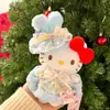 Nuevo Llavero de Peluche Original Hello Kitty Invierno Nuevo Conjunto Cálido Colgante de Bolsa de Regalo Gato Kt