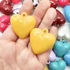 Llavero Colgante Corazón de Melocotón Acrílico Color Sólido Aceite Brillante Agujero para Colgar Corazón DIY Estilo Coreano Colgante Agujero Colgante Accesorios de Joyería