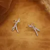 Pendientes Coreanos Nuevos de Lazo Completamente de Diamante Diseño de Nicho de Gama Alta Simples Elegantes Versátiles Pendientes para Mujer