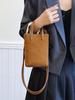 Bolso de mano vintage esmerilado con diseño de nicho, moderno y moderno, tipo cubo, con estampado de leopardo en color de contraste, bandolera de moda 2024