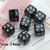 Cuentas Cuadradas Rosas y Negras Impresión Pintada a Mano Ins Acrílico Mariposa Cuentas DIY Pulsera Hecha a Mano Collar Accesorios con Cuentas