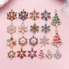 Colgantes de aleación navideños con goteo de aceite hombre de jengibre muñeco de nieve Papá Noel campana adornos de regalo accesorios para joyería DIY