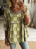 2026 Nova Moda Europeia e Americana Feminina Estilo Transfronteiriço Único Casual Patchwork Renda Gola Redonda Top Vintage para Verão