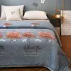 Manta de forro polar coral, engrosada y cálida, adecuada para otoño e invierno, diseño de dibujos animados, para niños, individual, manta tipo chal para estudiantes