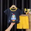 Novo Conjunto de Manga Curta Infantil Meninos Algodão Puro Shorts de Verão Comércio Exterior Meninas Camiseta Roupas Vestuário Infantil Conjunto de Duas Peças