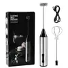 Aço Inoxidável Portátil Elétrico Pequeno Doméstico Creme Assar Leite Espumador Recarregável por USB Batedor de Ovos Espumador de Leite