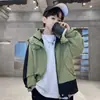 Ropa de Primavera para Niños Abrigo de Niño Primavera y Otoño Niños Medianos y Grandes Abrigo con Capucha Bloques de Color Chaqueta Ropa de Niño Guapo Casual