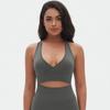 Nueva ropa interior deportiva de espalda hermosa y sexy con color sólido sin costuras para Europa y Estados Unidos, ropa interior para correr, fitness, yoga, sujetador para mujer