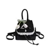 Mochila de Encaje Estilo Coreano Yuezi Simple 2026 para Estudiantes Universitarios con Lazo, Bolso Patchwork de Alto Valor para Mujer