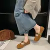 Sapatos Mary Jane Baixos Planos Artísticos Retrô com Biqueira Dividida de Uma Tira para Mulheres Primavera/Outono 2026 Solado Macio Estilo Vovó