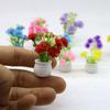 Casa de muñecas casa de muñecas accesorios maceta mini modelo simulación planta pequeña en maceta micro-paisaje adornos planta con flores en maceta