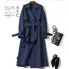 Cortavientos para Mujer de Longitud Media 2025 Primavera y Otoño Nuevo Estilo Coreano Moda Estilo Británico Ropa Exterior Hasta la Rodilla Ropa Exterior Hasta la Rodilla para Mujer