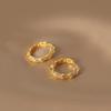 Conjunto de emblema de ouro de areia do Vietnã brincos de bambu design simples de temperamento feminino brincos de latão banhados a ouro joias atacado