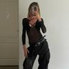 Ropa de mujer de estilo europeo y americano de comercio exterior Otoño Nuevo mono sexy de manga larga ajustado con costuras de malla sin espalda de Spice Girls