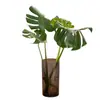 Jarrón Recto de Acrílico Transparente, Cubo de Flores de Lujo Ligero, Jarrón de Bambú para Agua Profunda, Decoración Moderna para Sala de Estar, Florero de Pie