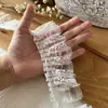 Accesorios con Adorno de Encaje Materiales DIY Decoración Ropa de Muñeca Cinta Volantes Pliegues Soporte Hecho a Mano Abanico